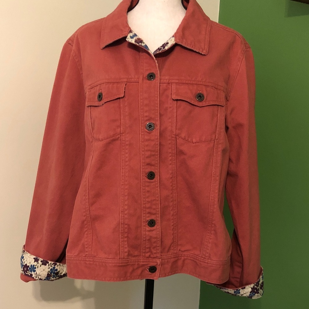 L.L. Bean women’s coral denim jacket